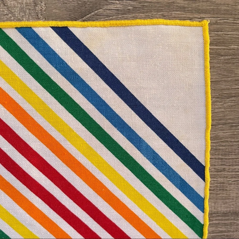 *Vintage Vera Neumann 3 Colorful Striped Cloth Napkins - Picture 3 of 4